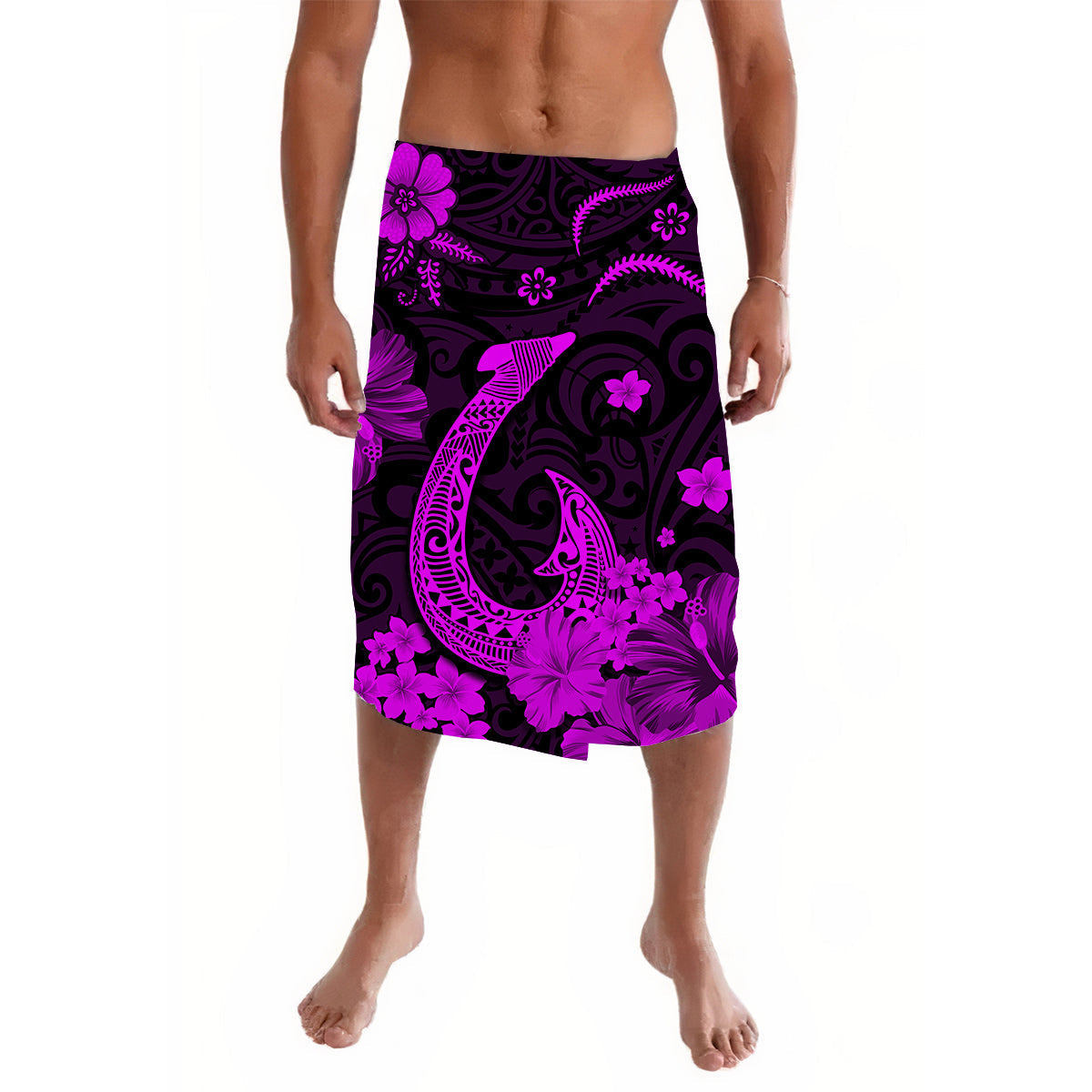 Hawaii Lavalava Polynesia Purple Fish Hook LT13 - Wonder Print Shop