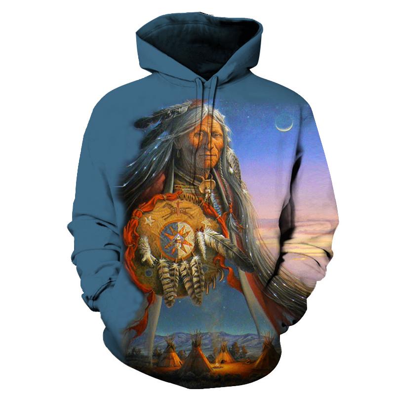 Blue Dreamcatcher Native American All Over Hoodie LT10 - Wonder Print Shop