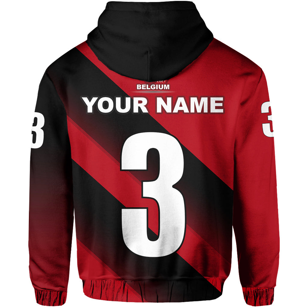 Custom Belgium Zip Up Hoodie Football 2021 LT20 - Wonder Print Shop