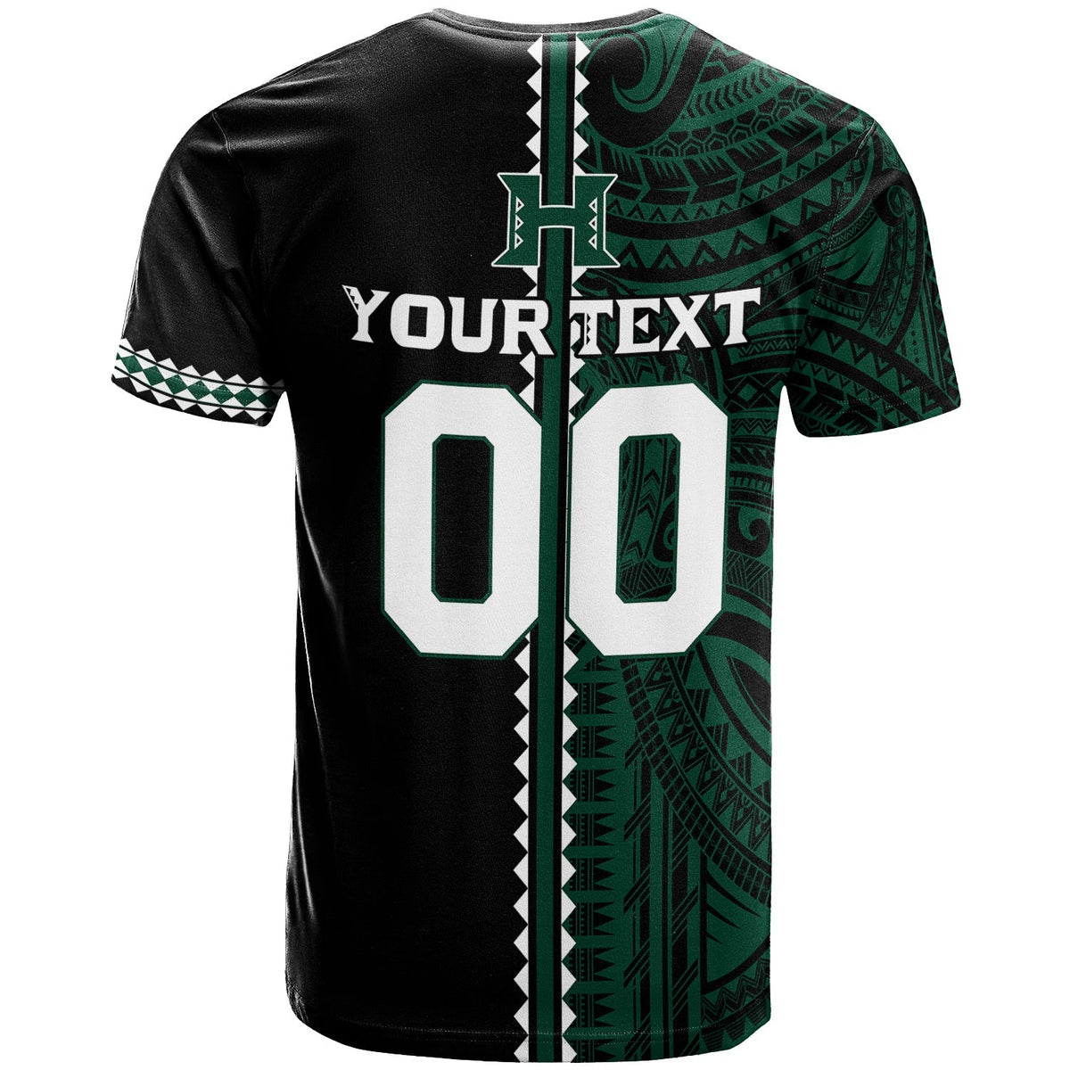 Custom Hawaii Kakau Warrior Football T Shirt LT12 - Wonder Print Shop