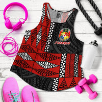 Tonga Women Racerback Tank Tongan Pattern Mix Polynesian LT13 - Wonder Print Shop