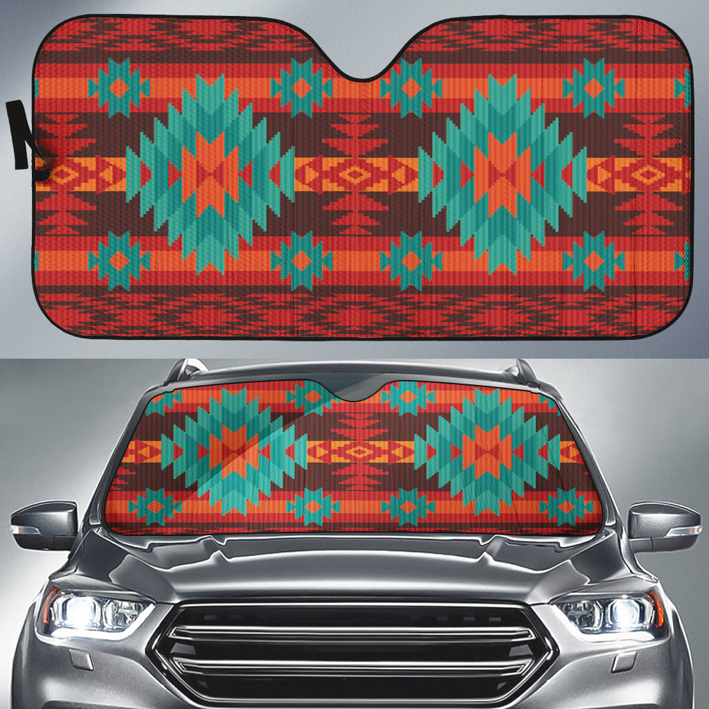native-american-red-geometric-pattern-auto-sun-shades