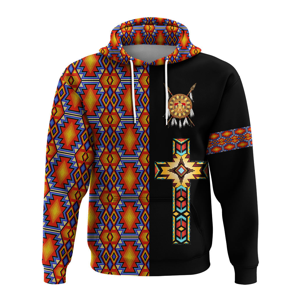 Native American Navajo Cross Heritage Hoodie LT12 - Wonder Print Shop