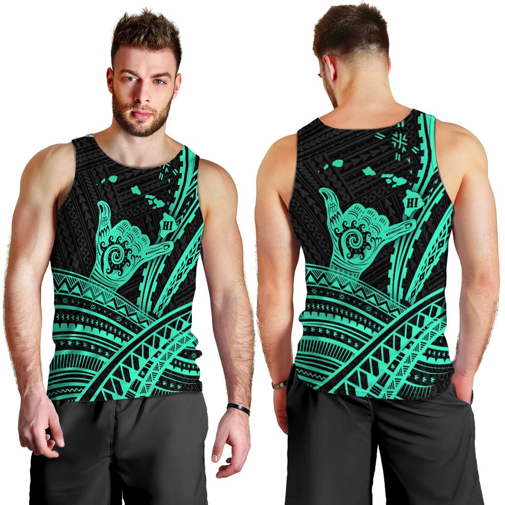 hawaii-shaka-polynesian-tribal-turquoise-men-tank-top