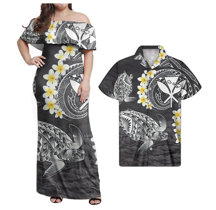 Polynesian Hawaiian Kanaka Maoli Matching Hawaiian Shirt And Dress No.3 LT6 - Wonder Print Shop