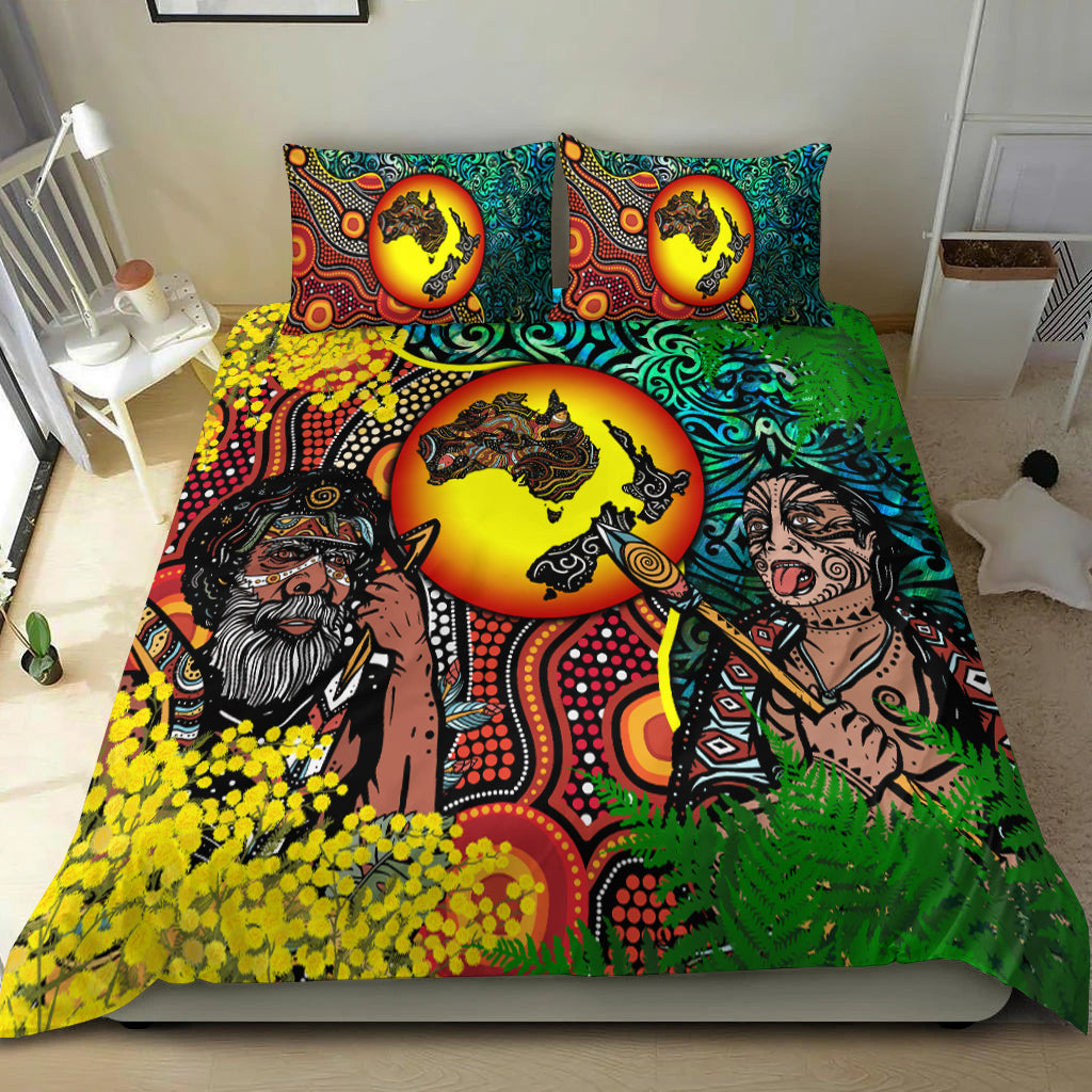Australia Aboriginal Kangaroo Combine New Zealand Maori Kiwi Bird Bedding Set - LT2 - Wonder Print Shop