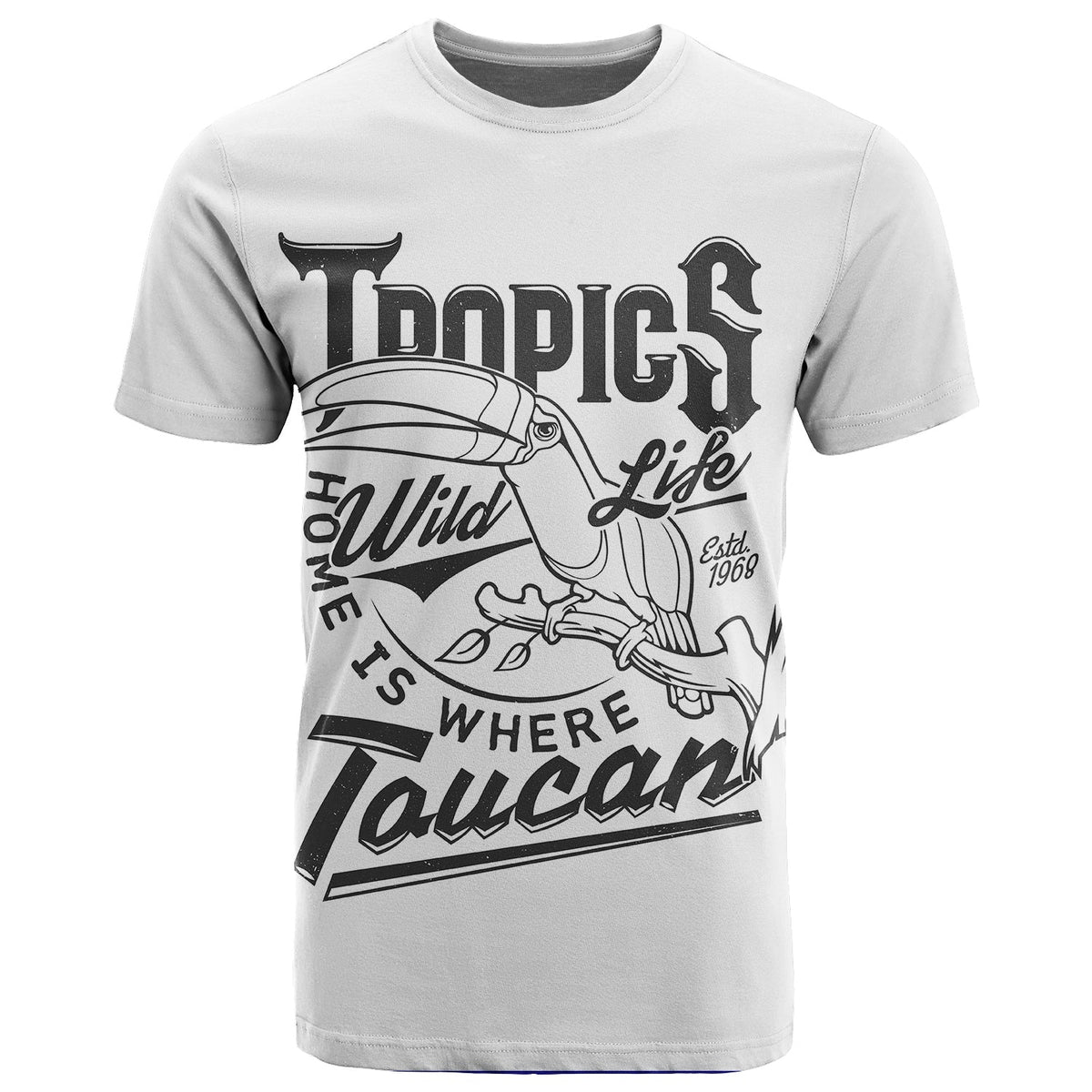 Belize Taucan Style T Shirt Ver2 White LT20 - Wonder Print Shop