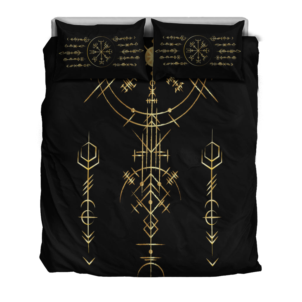 Viking Helm of Awe Gold Art Bedding Set LT12 - Wonder Print Shop