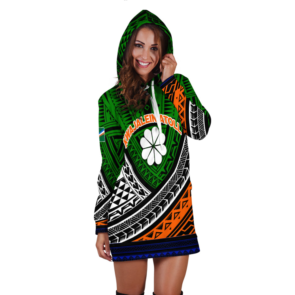 Kwajalein Atoll Tribal Pattern Hoodie Dress LT12 - Wonder Print Shop