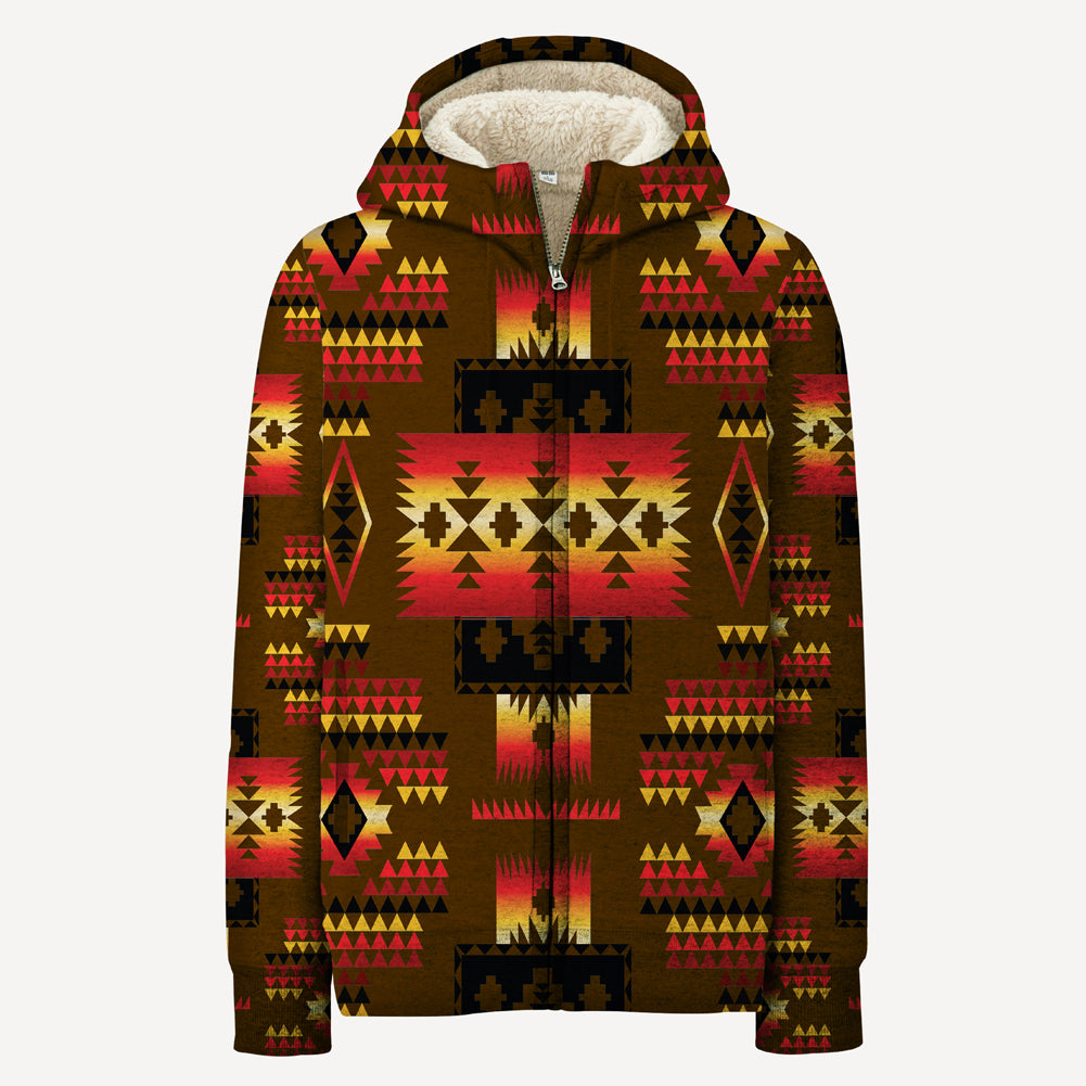 Brown Native Tribes Pattern Native American 3D Fleece Hoodie LT10 - Wonder Print Shop