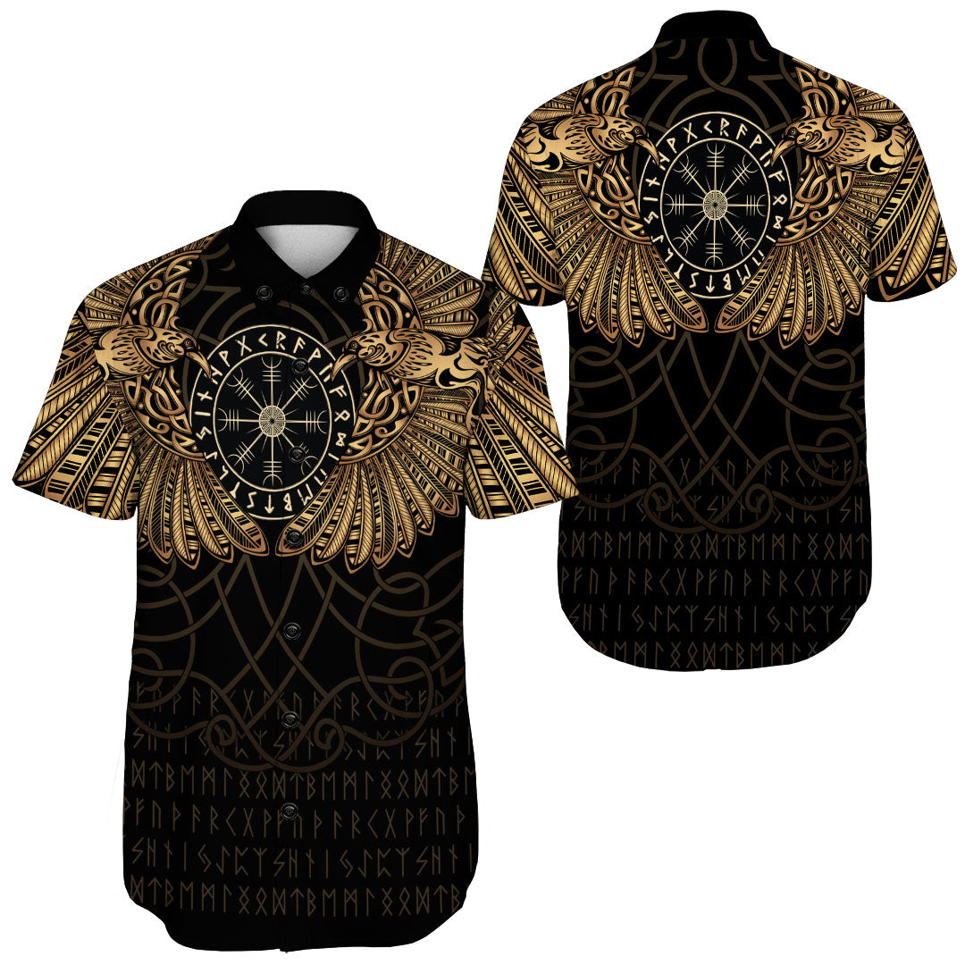 viking-clothing-viking-odins-celtic-two-ravens-gold-version-shorts-sleeve-shirt