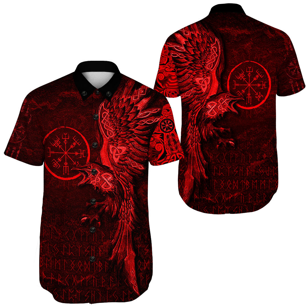 viking-clothing-vegvisir-with-raven-viking-compass-shorts-sleeve-shirt-red-version