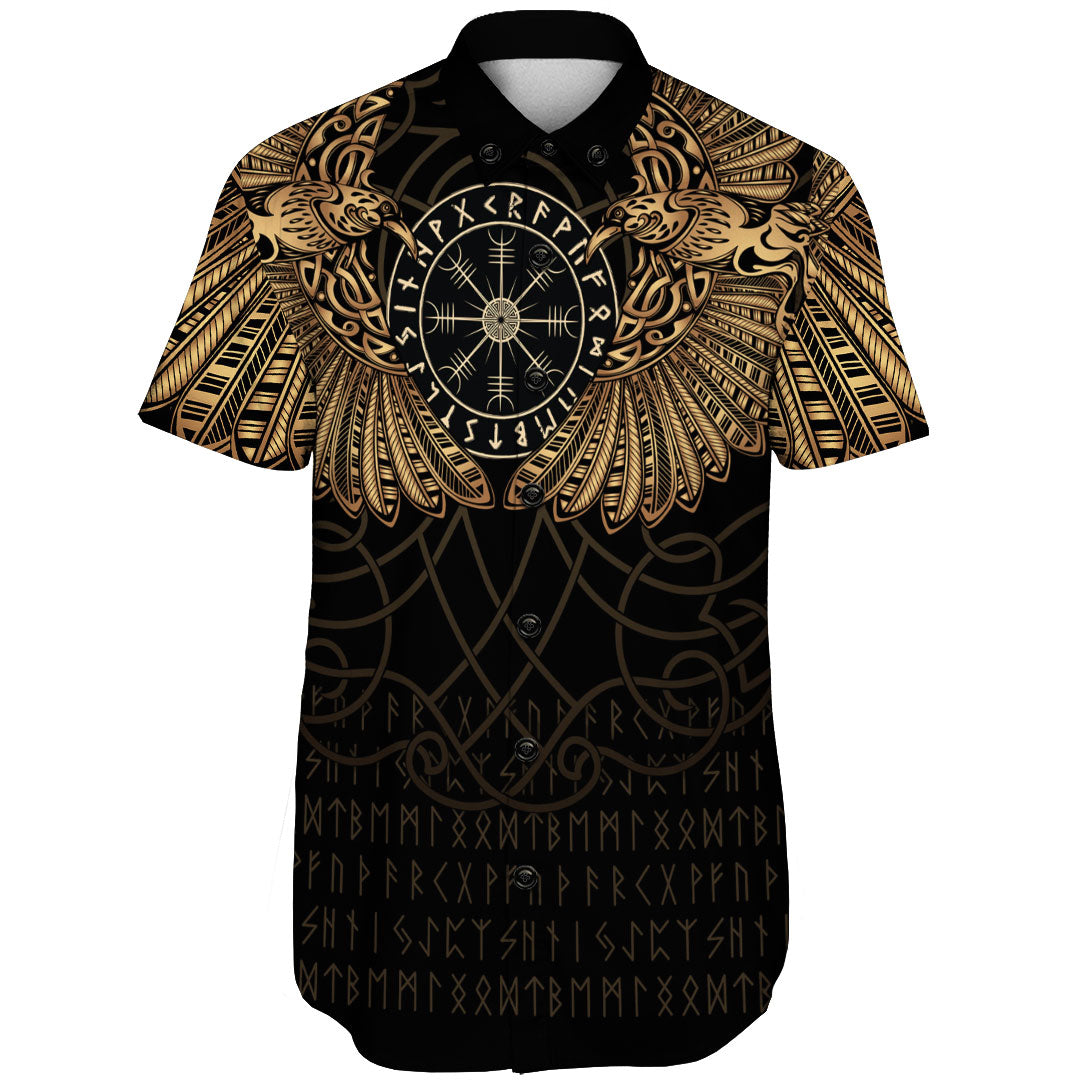 viking-clothing-viking-odins-celtic-two-ravens-gold-version-shorts-sleeve-shirt