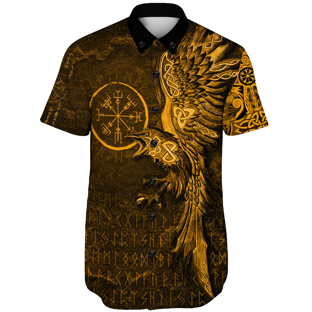 viking-clothing-vegvisir-with-raven-viking-compass-gold-version-shorts-sleeve-shirt