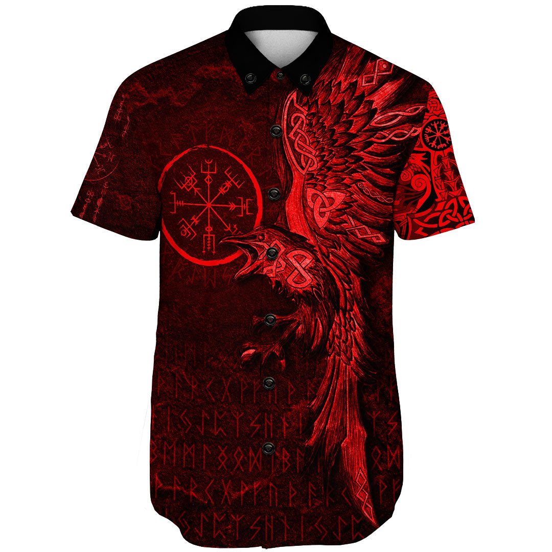 viking-clothing-vegvisir-with-raven-viking-compass-shorts-sleeve-shirt-red-version