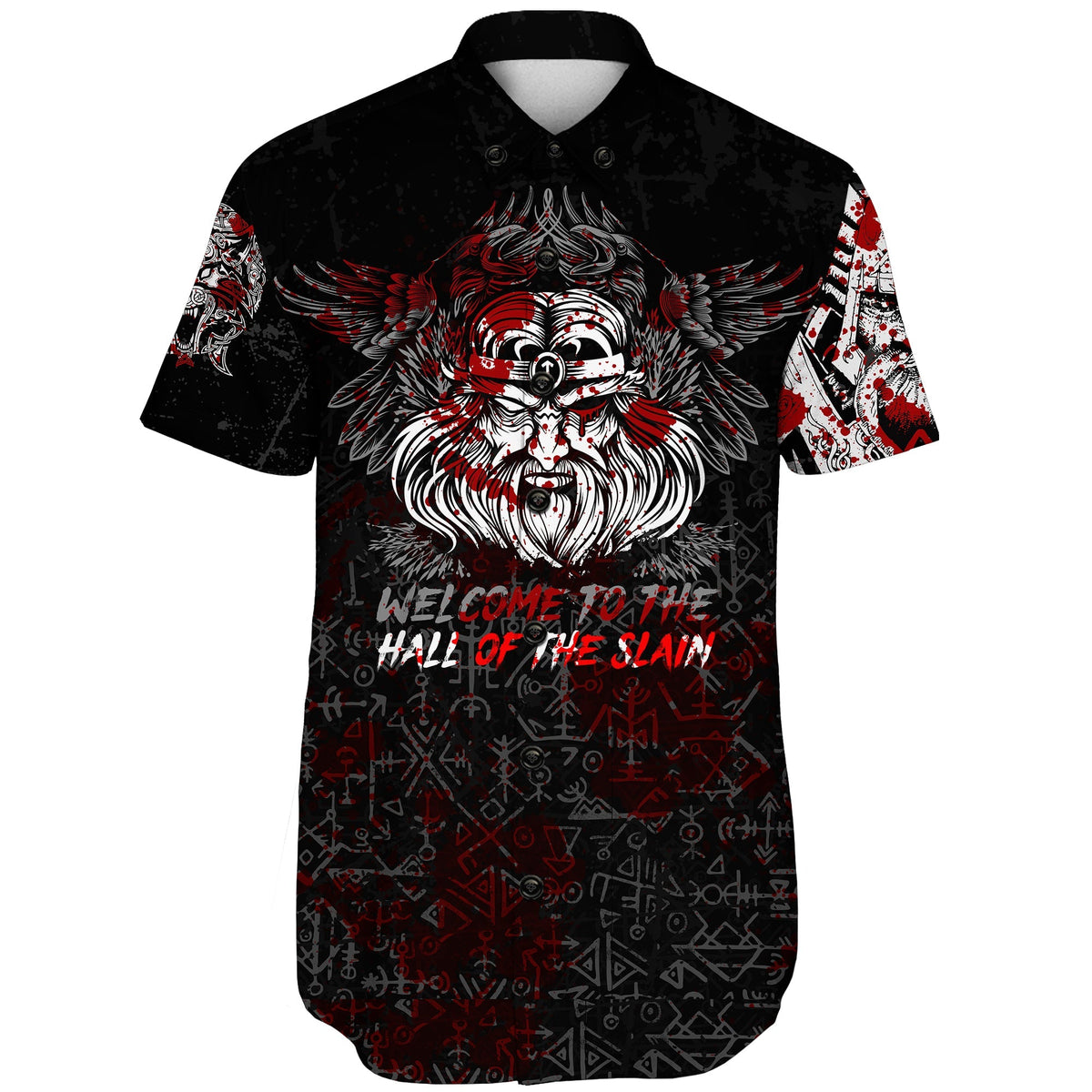 Viking Odin Viking Shorts Sleeve Shirts Blood RLT12 - Wonder Print Shop
