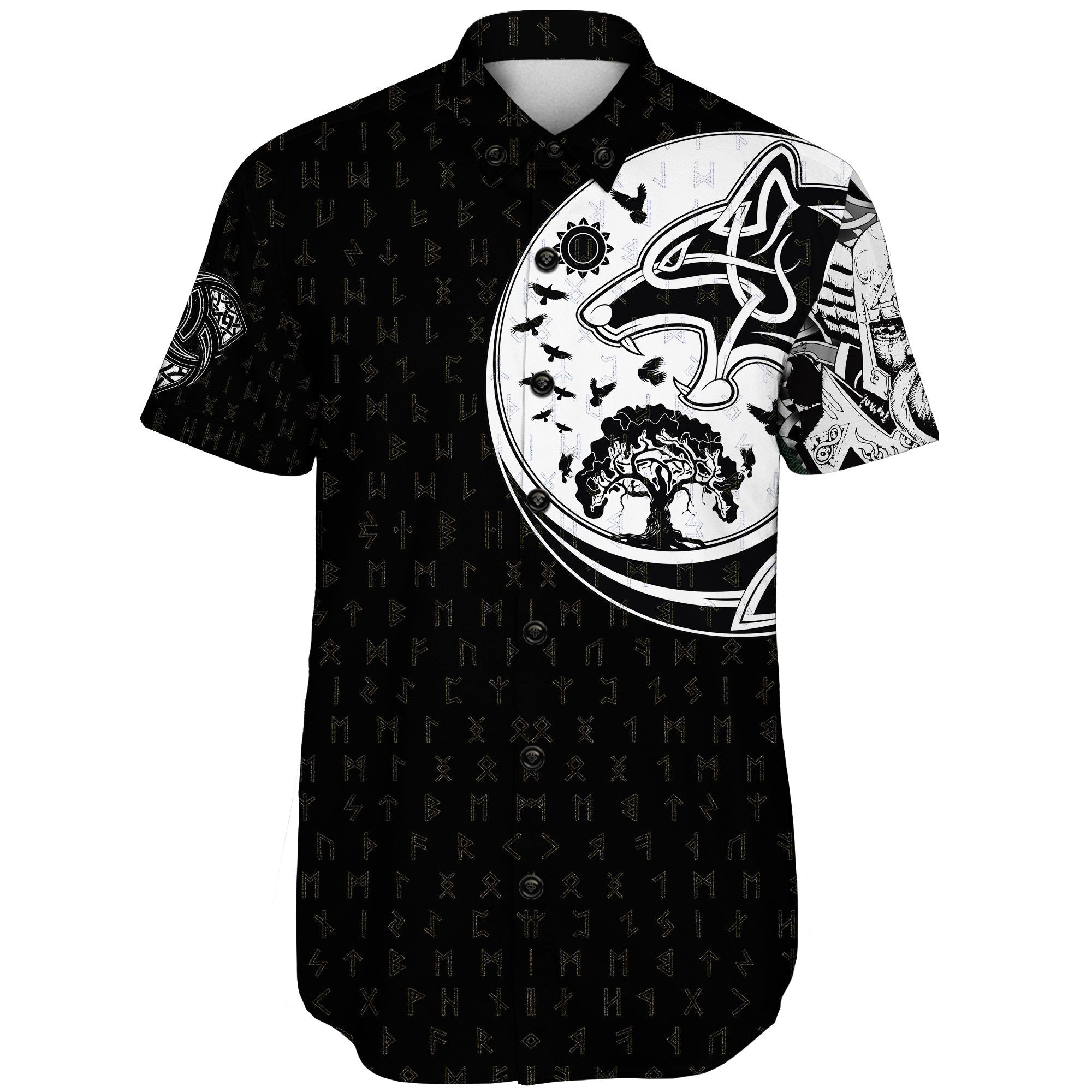 viking-shorts-sleeve-shirt-skoll-and-hati-rune-tattoo