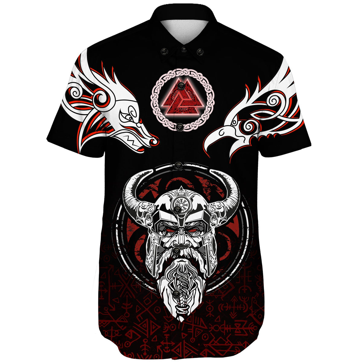 viking-shorts-sleeve-shirts-odin-raven-fenrir-and-valknut