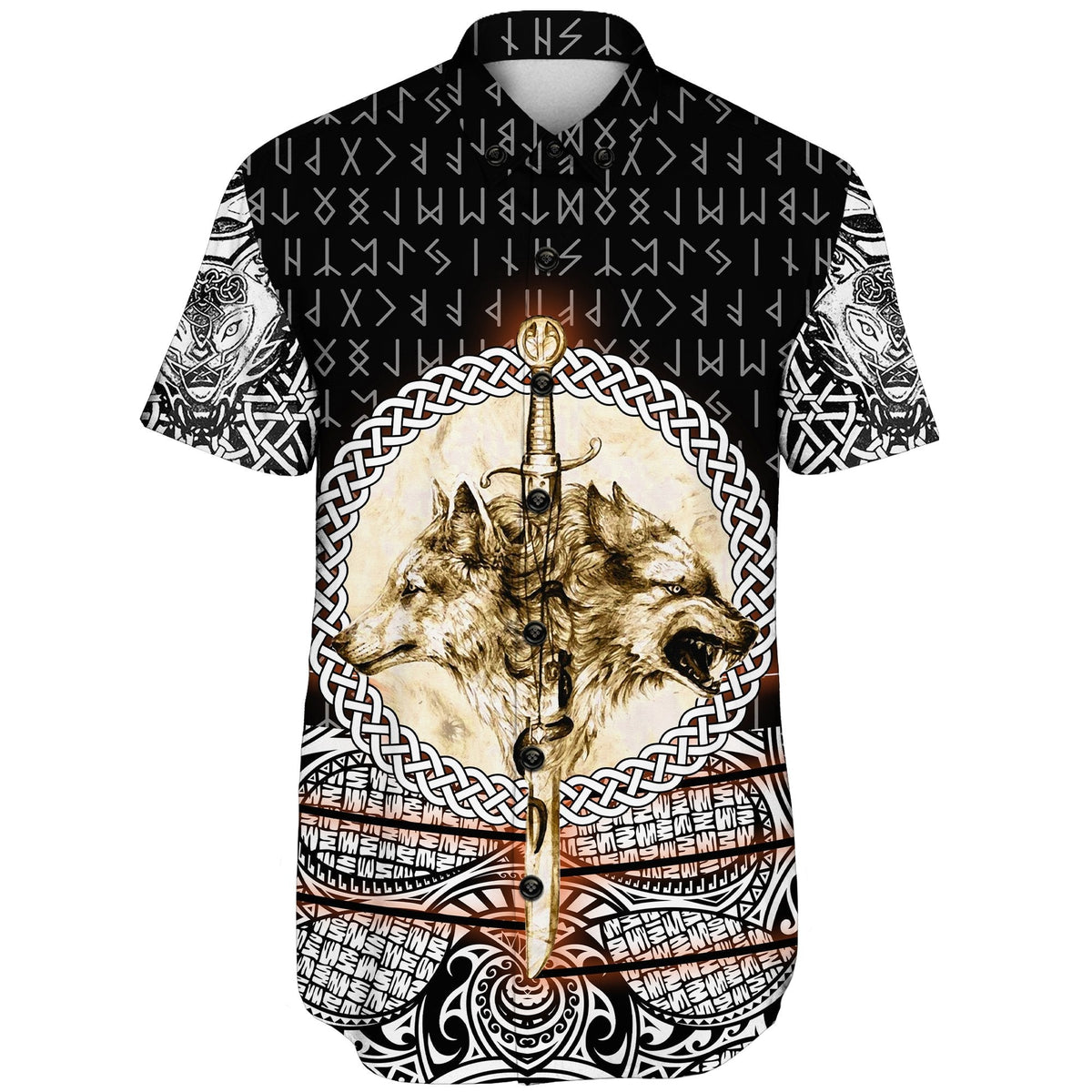 viking-shorts-sleeve-shirt-wolf-and-vikings-tattoo-3d