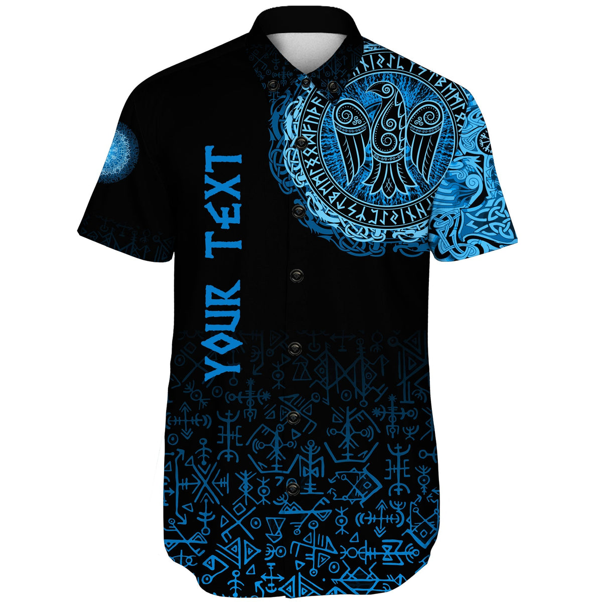 custom-viking-short-sleeve-shirt-raven-celtic-cyan