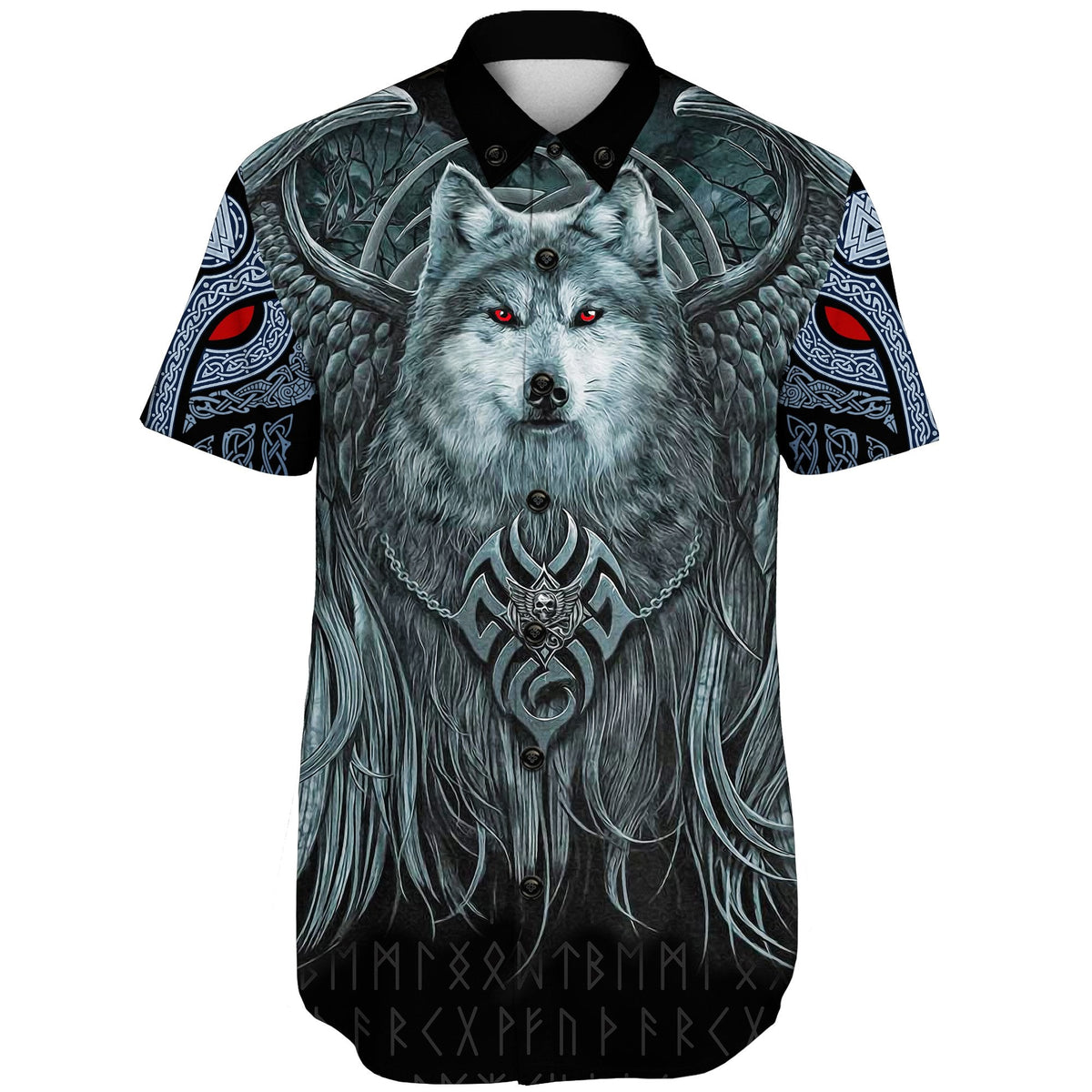 viking-shorts-sleeve-shirt-spiral-wolf-spirit