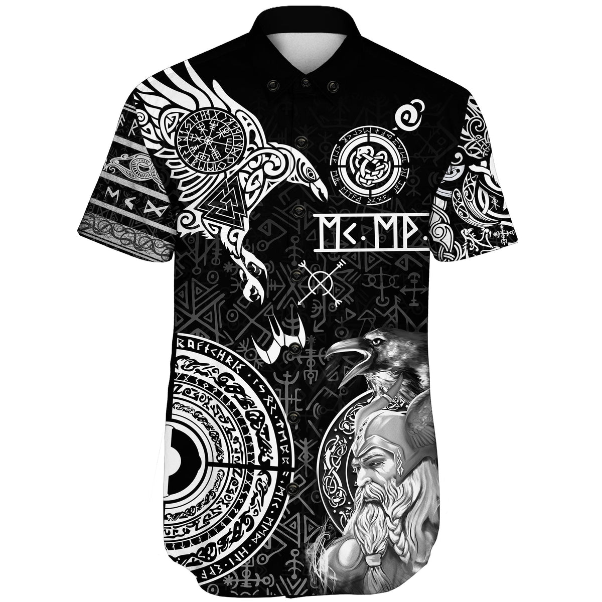 viking-shorts-sleeve-shirt-odin-and-raven-tattoo