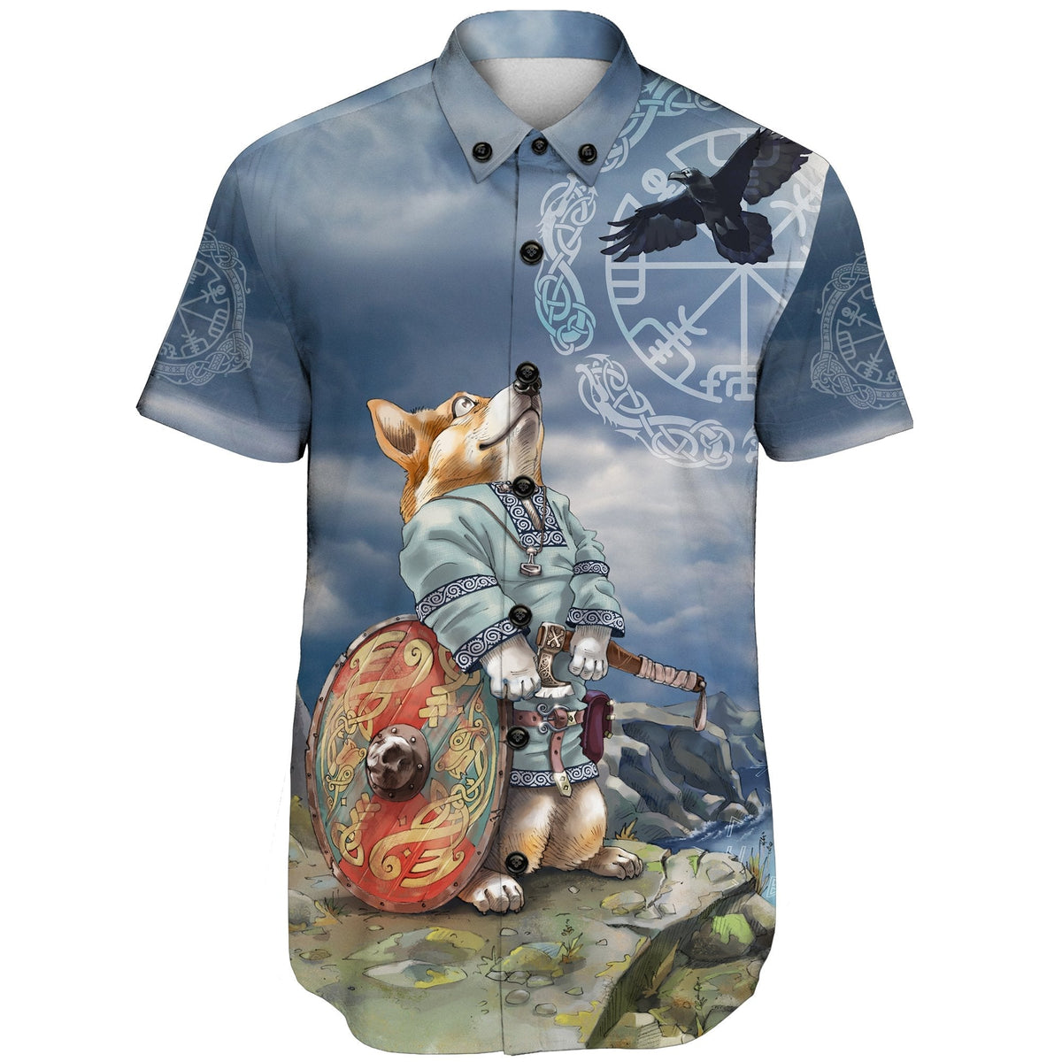 viking-shorts-sleeve-shirt-corgi