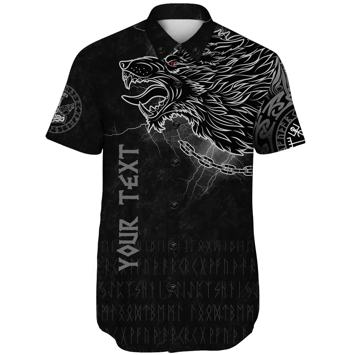 custom-viking-short-sleeve-shirt-fenrir-norse-wolf-thunderstorm