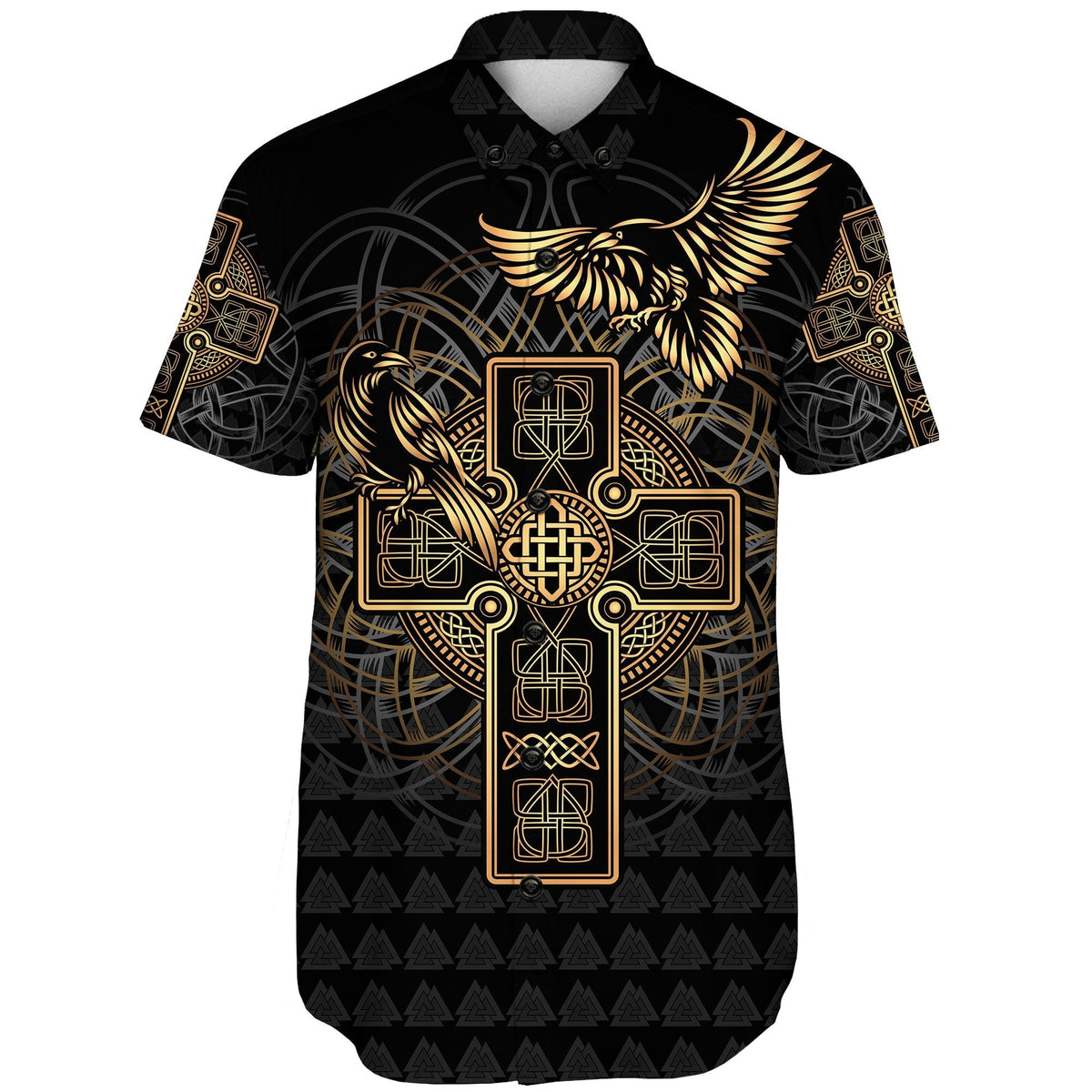 viking-shorts-sleeve-shirt-odins-celtic-raven-tattoo