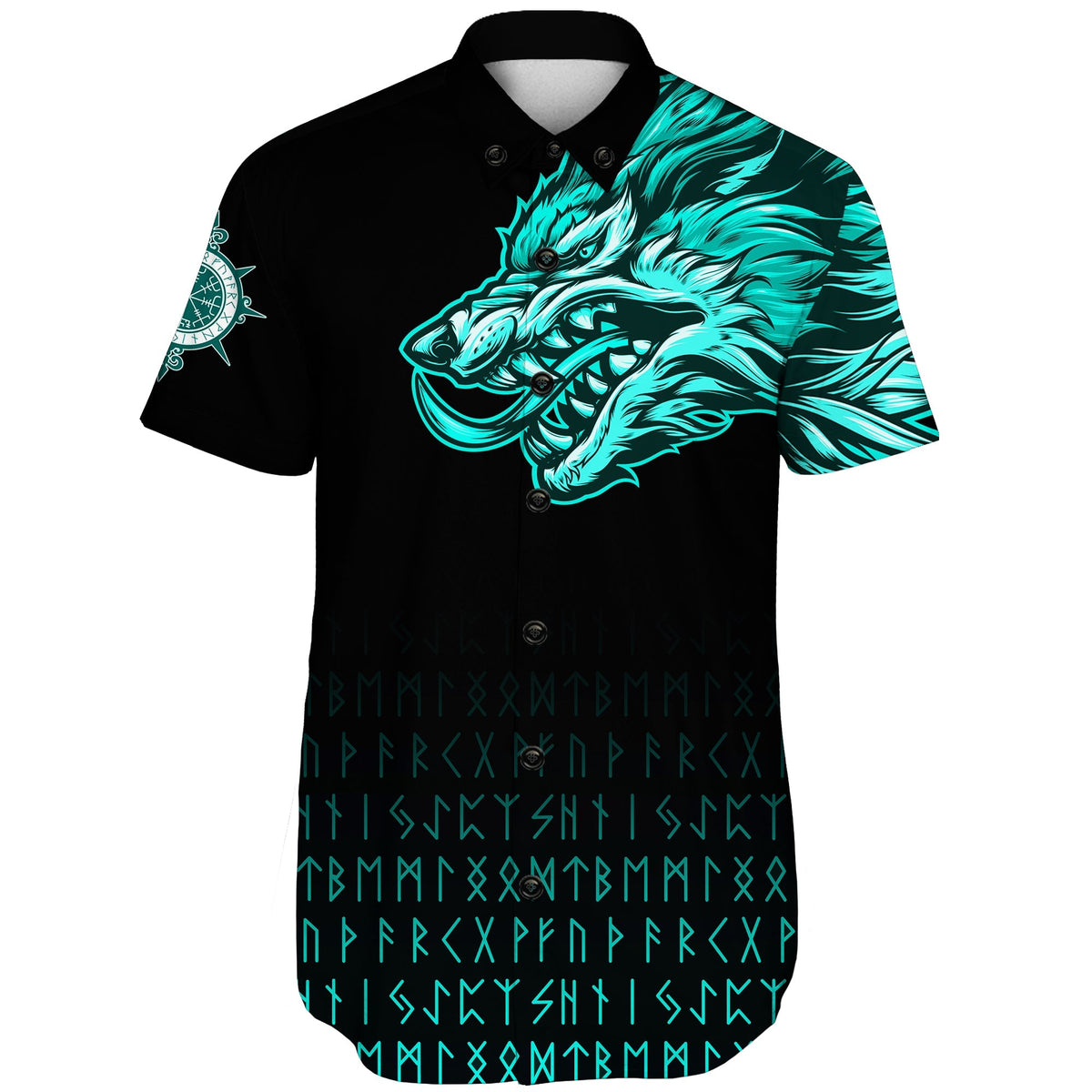 viking-shorts-sleeve-shirts-fenrir-wolf-cyan-near-shoulder