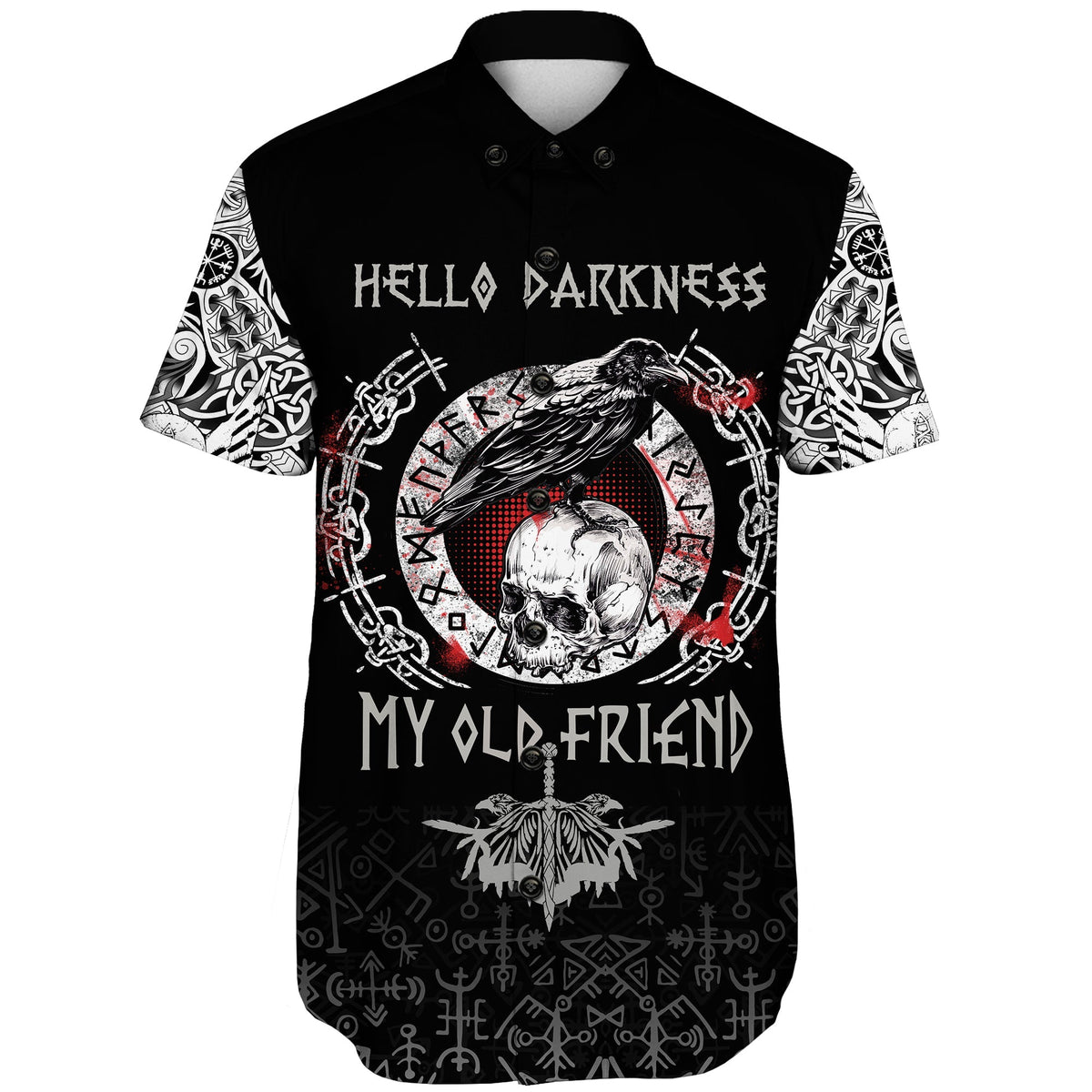 viking-shorts-sleeve-shirt-raven-and-skull