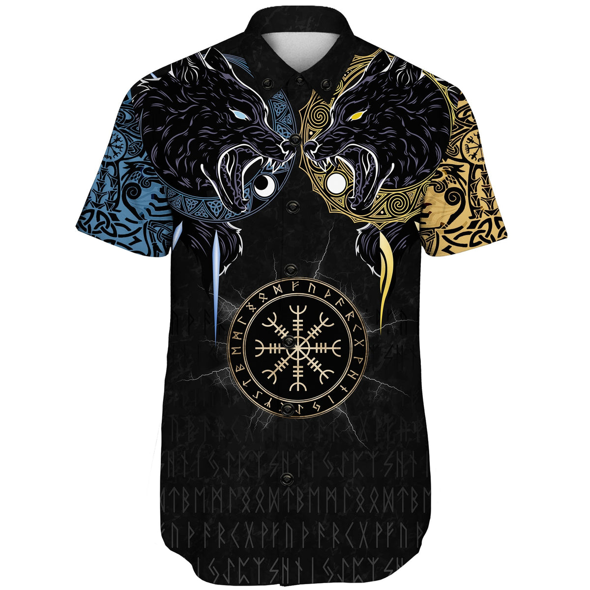 viking-shorts-sleeve-shirt-hati-and-skoll-tattoo