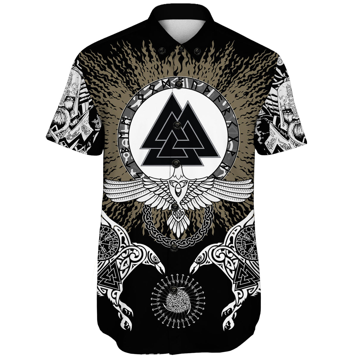 viking-shorts-sleeve-shirts-raven-valknut-and-vegvisir