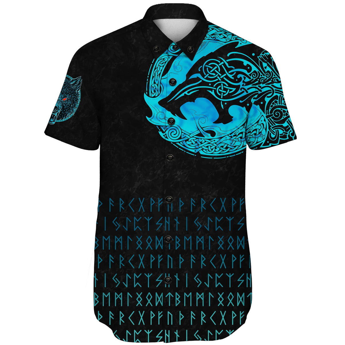 viking-shorts-sleeve-shirt-fenrir-wolf-cyan
