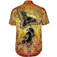 viking-celtic-symbol-shorts-sleeve-shirts-huginn-and-muninn-of-odin-on-yggdrasil-gold