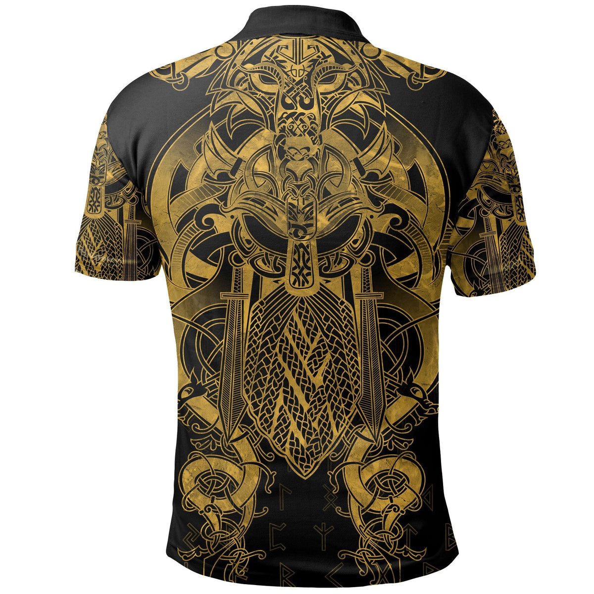Viking Fenrir and Tyr Tattoo Polo Shirt Gold Version RLT12 - Wonder Print Shop