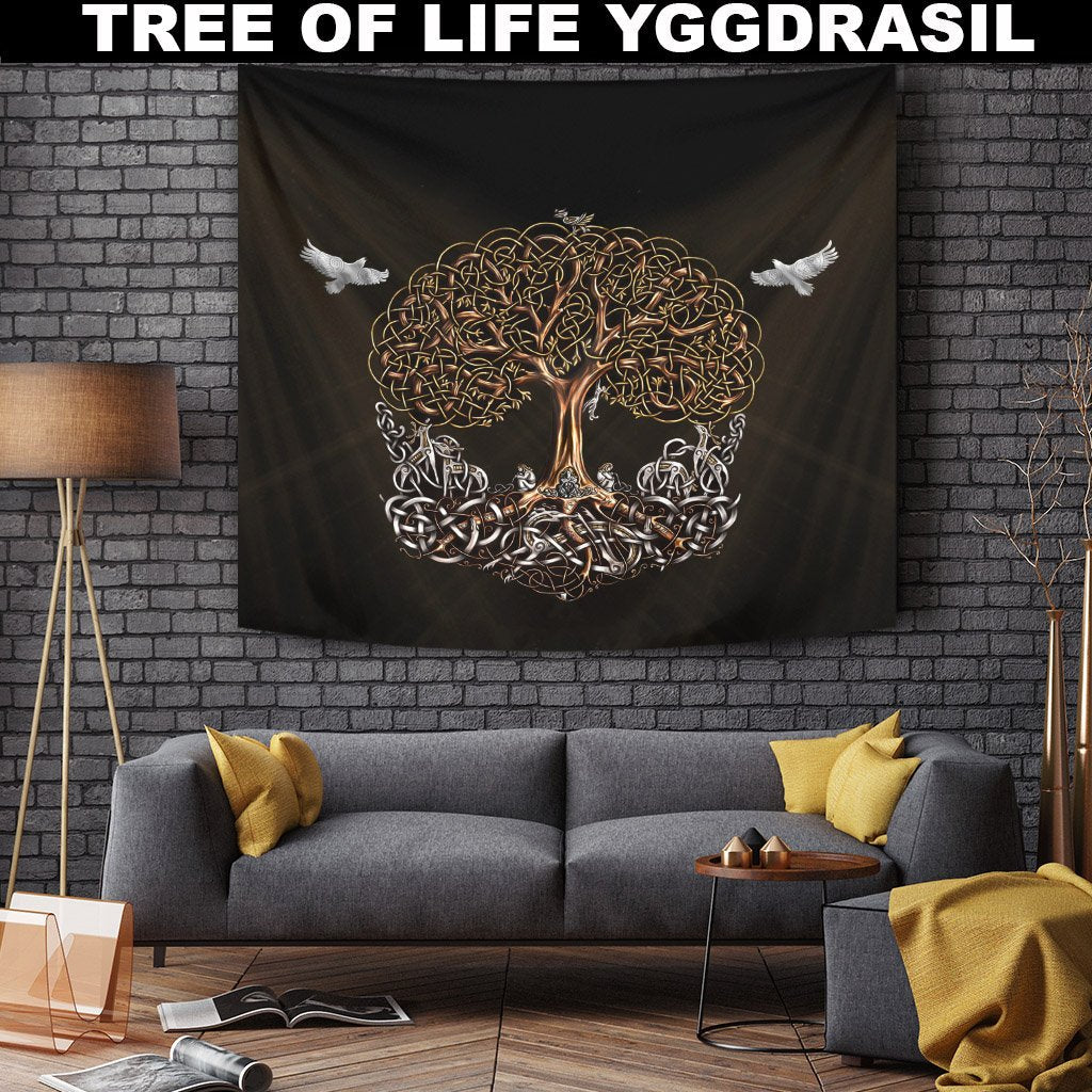Viking Tapestry - Viking Tree Of Life Yggdrasil RLT12 - Wonder Print Shop