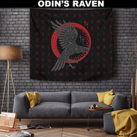 Viking Tapestry - Odin's Raven Old Runes Style RLT12 - Wonder Print Shop
