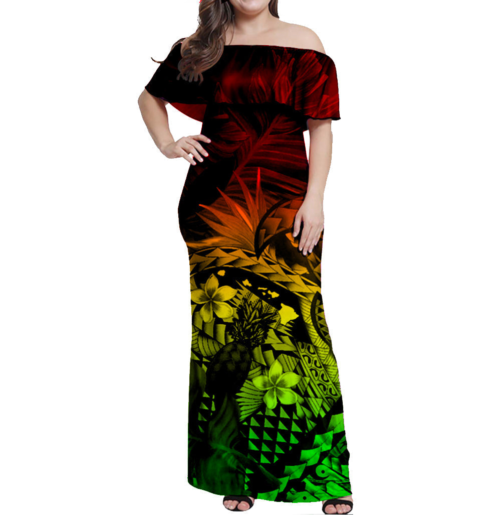 Polynesian Hawaiian With Turrtle Matching Hawaiian Shirt And Dress No.4 LT6 - Wonder Print Shop