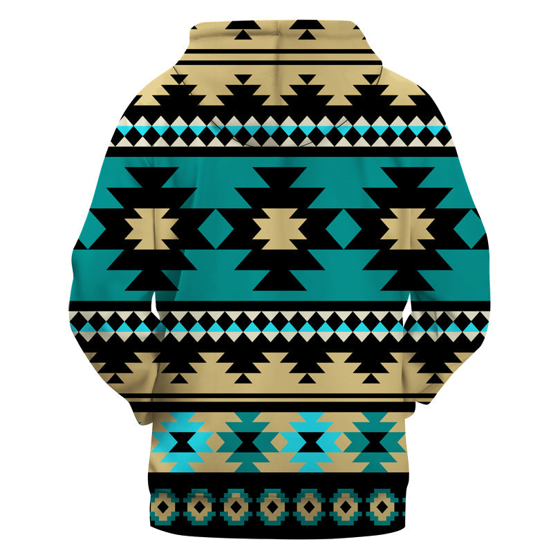 Green Ethnic Aztec Pattern Native American 3D Hoodie LT10 - Wonder Print Shop