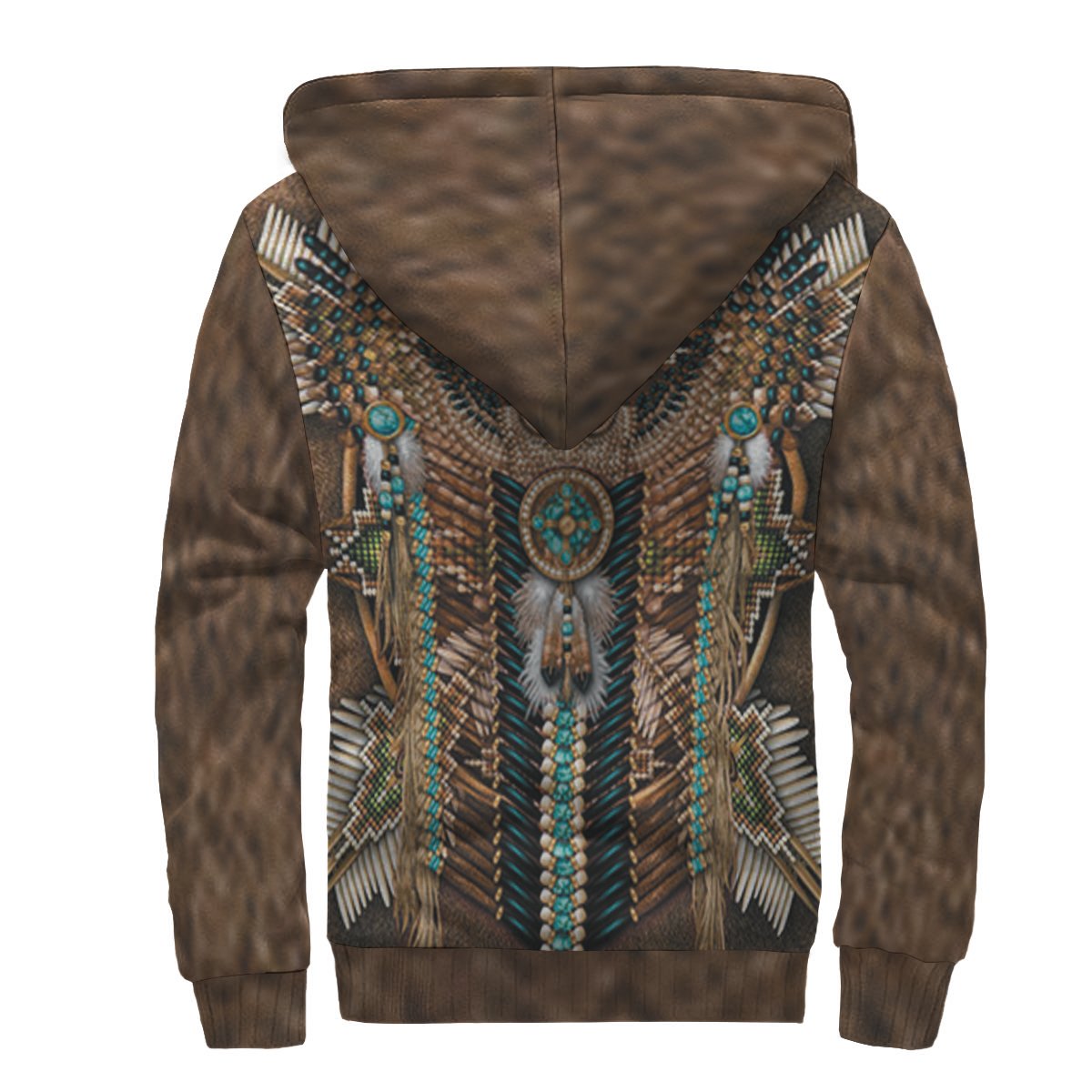 Golden Owl Breastplate Native American Sherpa Hoodie LT10 - Wonder Print Shop