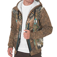 Golden Owl Breastplate Native American Sherpa Hoodie LT10 - Wonder Print Shop