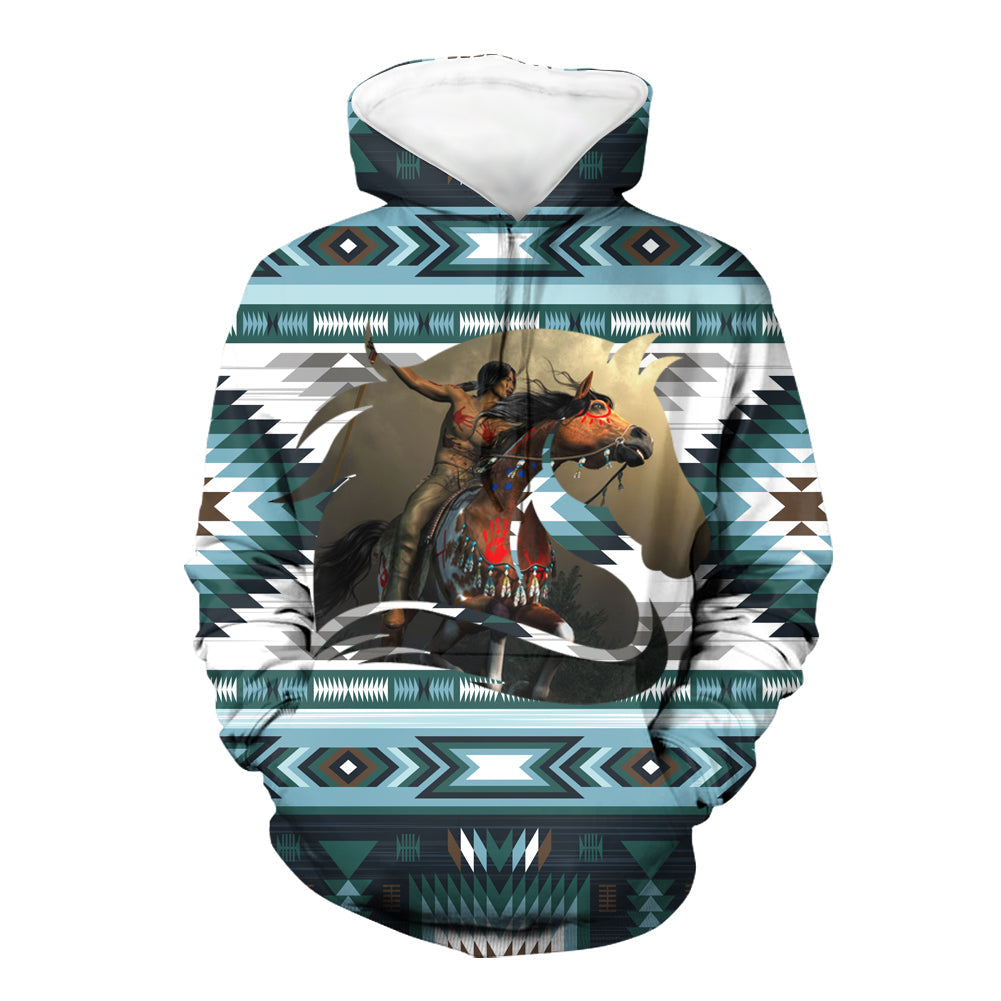 Native American Chief Running Horse 3D Hoodie LT10 - Wonder Print Shop