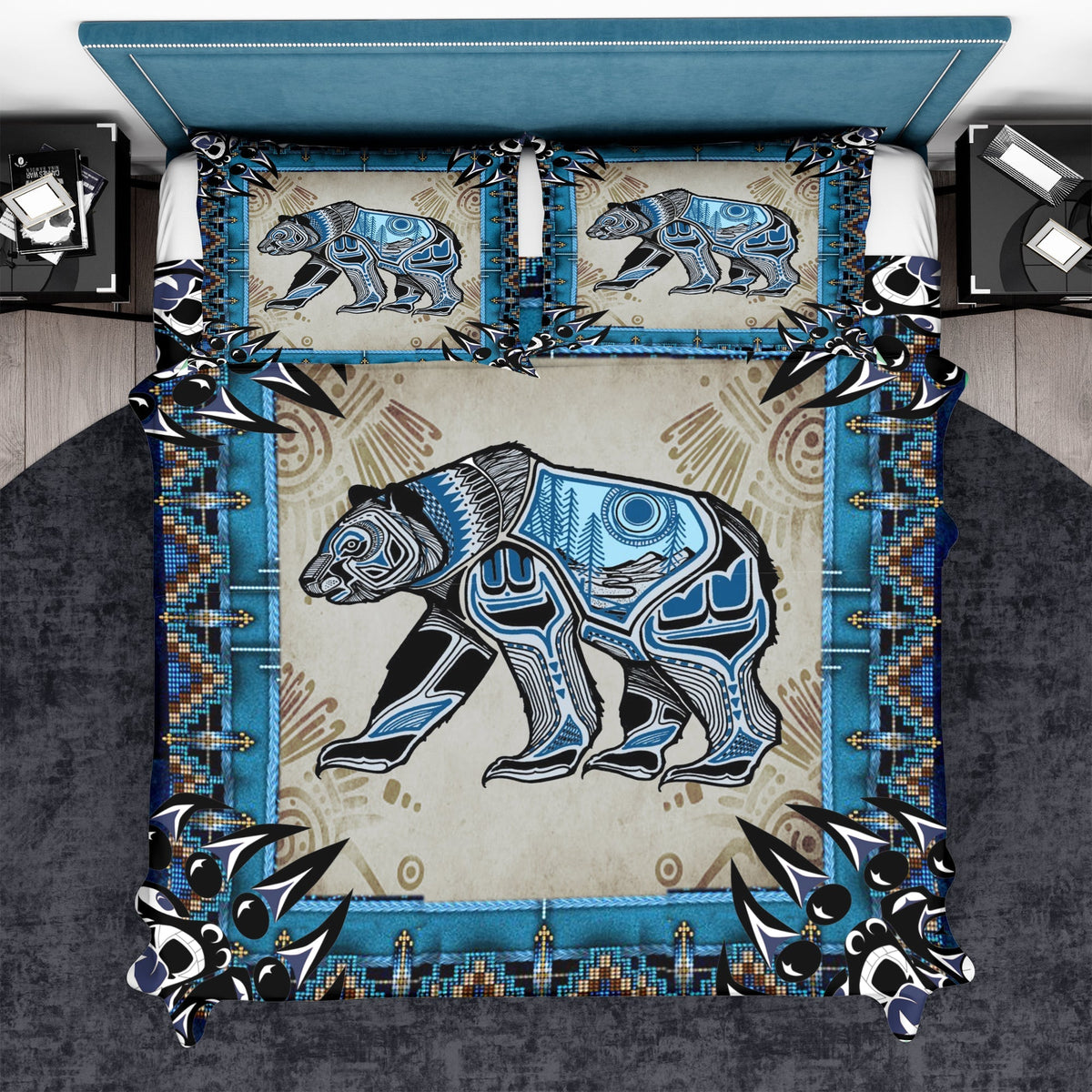 Bear Symbol Native American Bedding Set LT10 - Wonder Print Shop