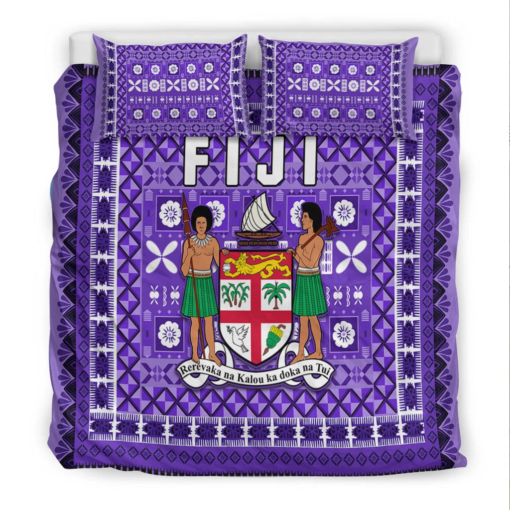 Fiji Bedding Set Pattern - Fijian Tapa Pattern Purple LT13 - Wonder Print Shop