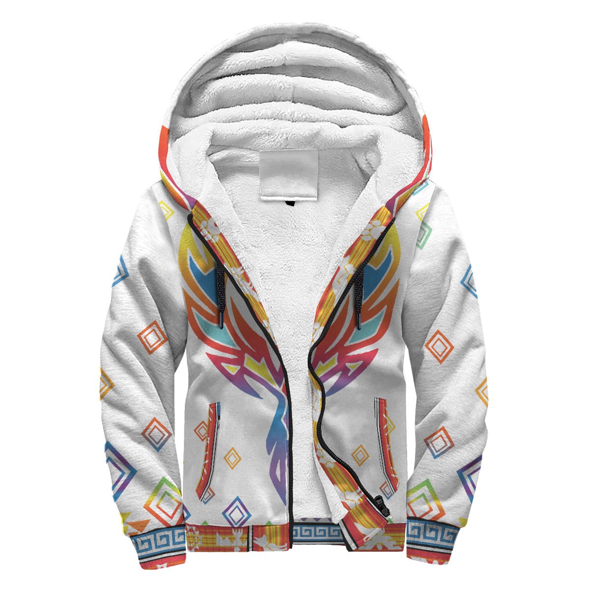 Phoenix Rising Native American Symbol Sherpa Hoodie LT10 - Wonder Print Shop
