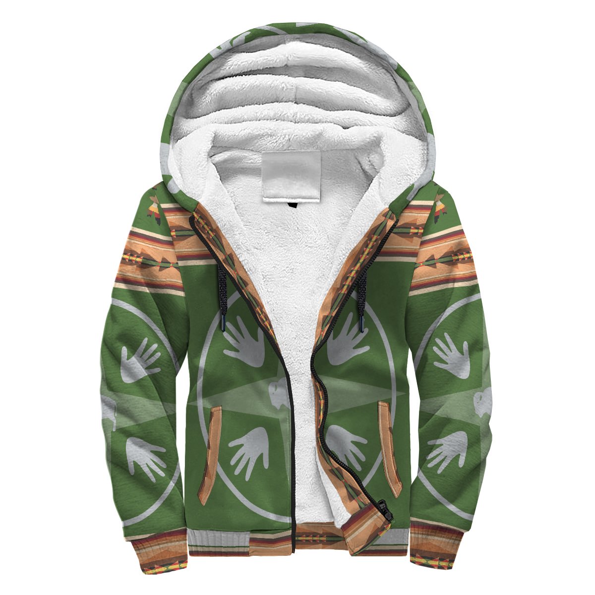 Medicine Wheels Bisons Native American Sherpa Hoodie LT10 - Wonder Print Shop