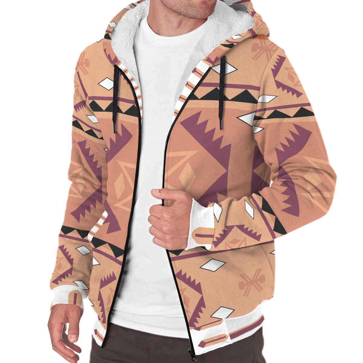 Native American Sherpa Hoodie LT10 - Wonder Print Shop