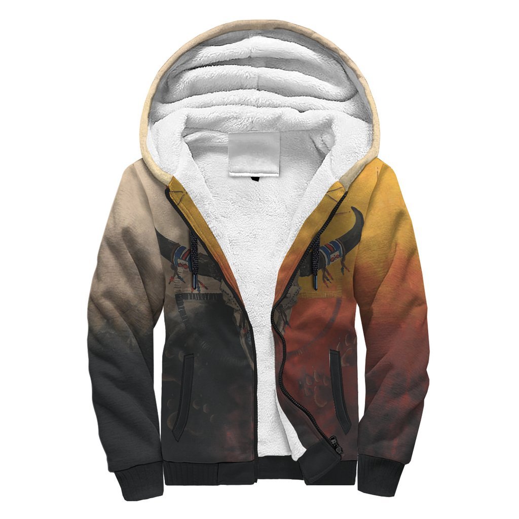 Bison Medicine Wheels Native American Sherpa Hoodie LT10 - Wonder Print Shop