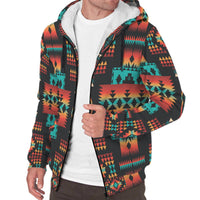 Navy Native Tribes Pattern Native American AOP Sherpa Hoodies LT10 - Wonder Print Shop